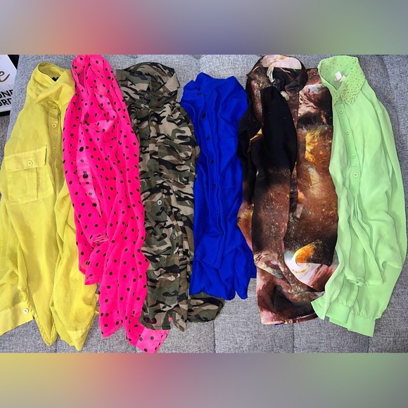 SHEER VARIETY COLORS BUTTON DOWNS - Picture 1 of 8